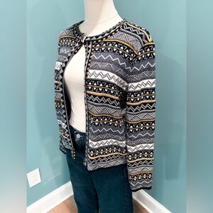 Atmosphere Nordic Fair Isle Knit Cardigan Medium Boho